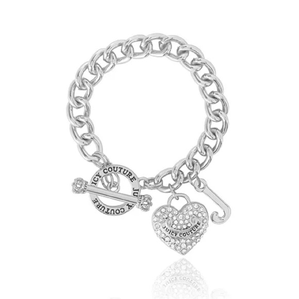 Juicy Couture Toggle Bracelet with Crystal Heart Charm